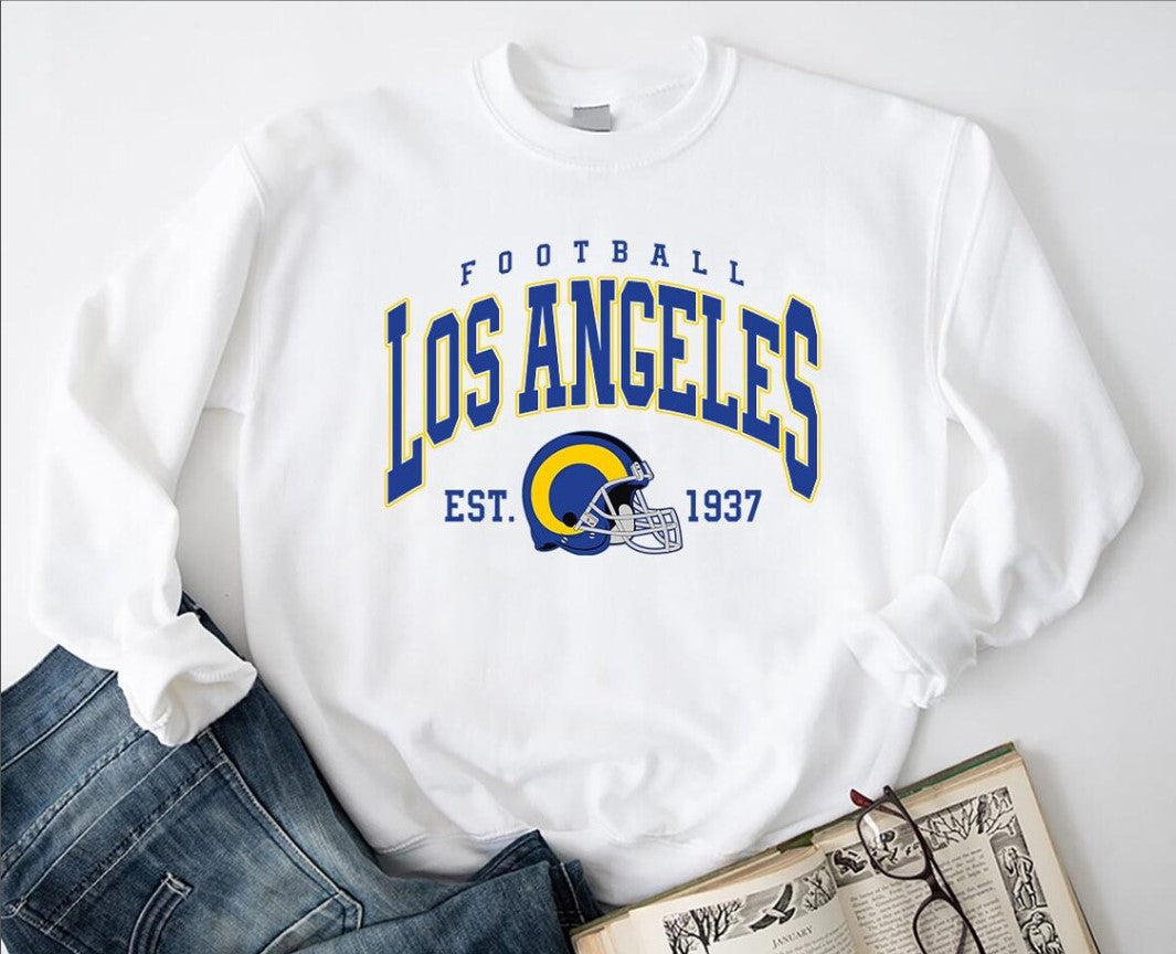 Los Angeles Football Shirt: Sunday Crewneck Sweatshirt, Comfort Colors Retro Game Day Tee