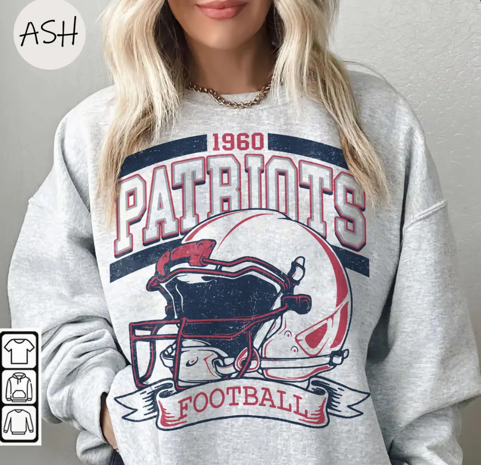 Vintage New England Football Fan Tshirt, New England Sweatshirt, New England Hoodie, Game day Football, Vintage Patriots Gift for Fans