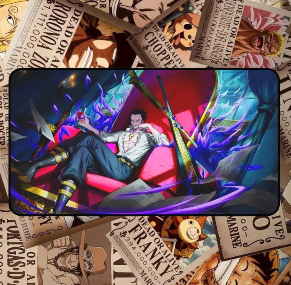 Anime One Piece Mihawk Desk Mat, Mouse Pad, Choose Size