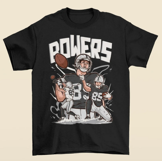 Brock Bowers Cartoon Style Las Vegas Football T-Shirt