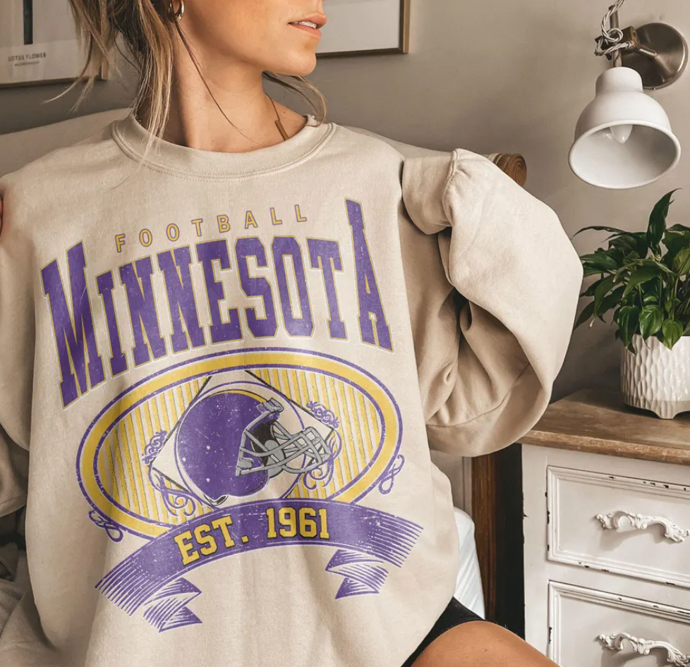 Vintage 90s Minnesota Football Vintage Style Comfort Colors Shirt, Viking Minnesota Shirt Vintage Minnesota Crewneck Minnesota Fan Gift