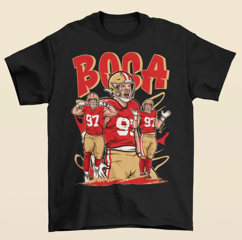 Nick Bosa Cartoon Style San Francisco Football T-Shirt