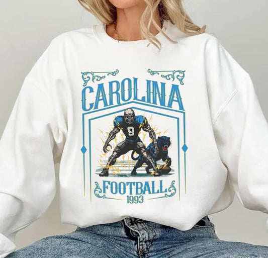 Carolina Football Skull Vintage Sweatshirt,Carolina Fan Gifts,Football Game Day Sweatshirt,Carolina Football Crewneck, Football T-Shirt
