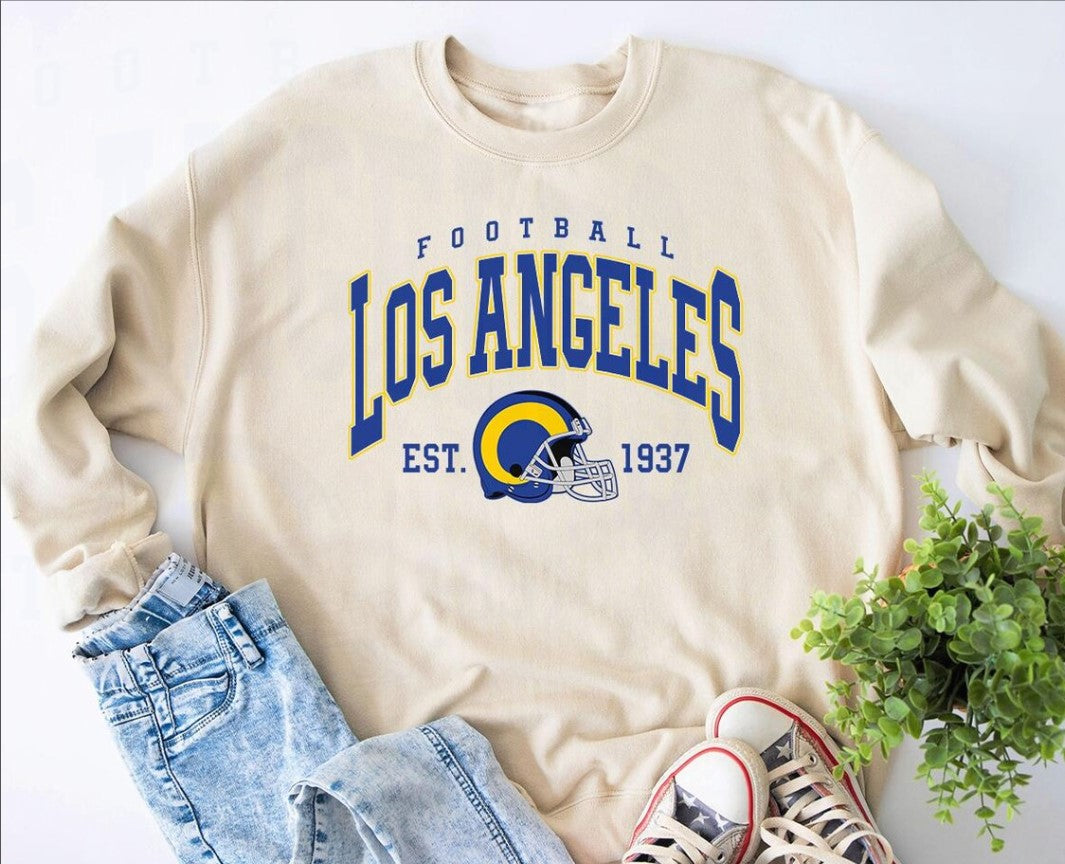 Los Angeles Football Shirt: Sunday Crewneck Sweatshirt, Comfort Colors Retro Game Day Tee