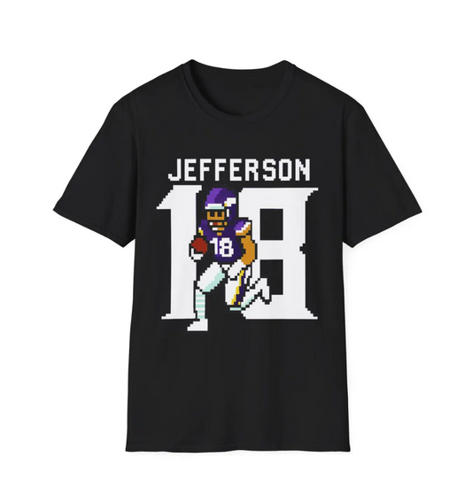 Justin Jefferson NFL T-Shirt, Minnesota Vikings Football Fan Tee, Purple Gold Sports Gift, Unisex Casual Athletic Tee, Game Day Apparel