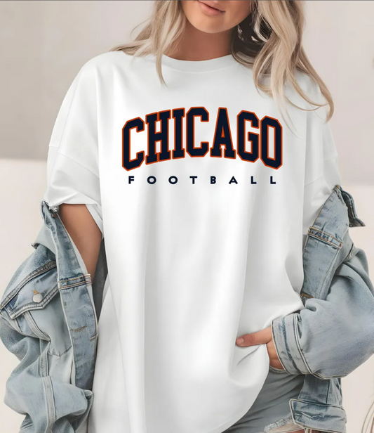Chicago Football T-Shirt,Vintage Sweatshirt, Sports Fan Apparel, Game Day Outfit, City Pride Tee, Midwest Team Gear