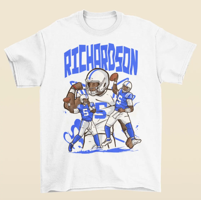 Anthony Richardson Cartoon Style Indianapolis Football T-Shirt