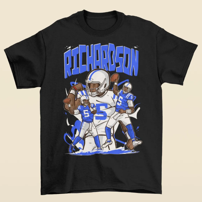 Anthony Richardson Cartoon Style Indianapolis Football T-Shirt