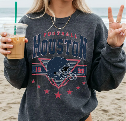 Vintage 90s Retro Style Houston Texans Football, 90s Bootleg, T Shirt Retro Style Sweatshirt Crewneck, Vintage style Houston Texans fan