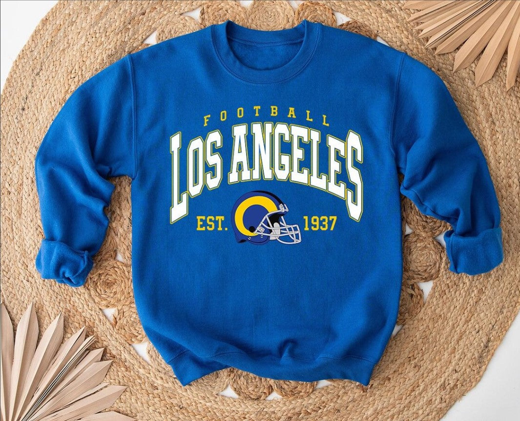 Los Angeles Football Shirt: Sunday Crewneck Sweatshirt, Comfort Colors Retro Game Day Tee