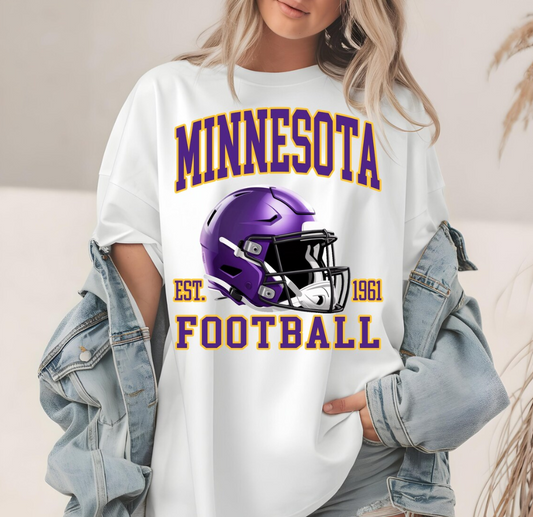 Minnesota Football Helmet T-Shirt, Est 1961, Football Fan Apparel, Minnesota Vikings , Game Day Outfit