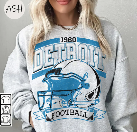 Vintage 90s Style Detroit Football Sweatshirt, Detroit Football Sports Gear, Detroit Game Day Shirt, Detroit Football Varsity Shirt
