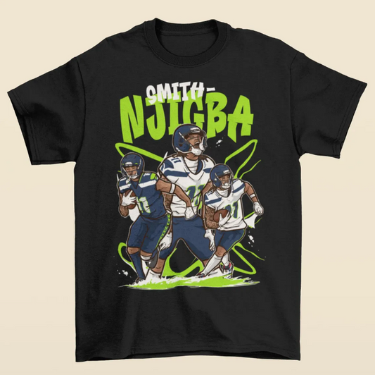 Jaxon Smith-Njigba Cartoon Style Seattle Football T-Shirt
