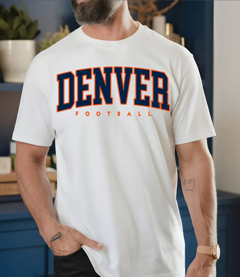 Denver Football Comfort Colors T-Shirt, City Pride, Sports Fan Gift, College Style Tee, Retro Design, Game Day Apparel