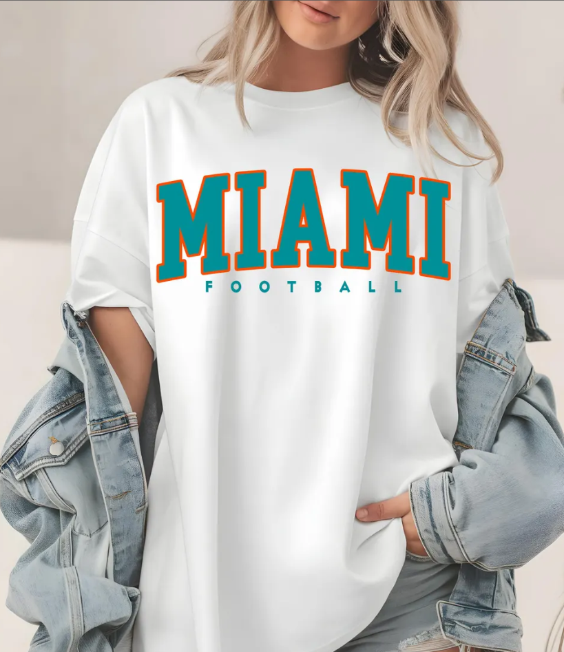 Miami Football Comfort Colors T-Shirt, Sport Fan Tee, Team Spirit Shirt, Miami Dolphins, Trending T Shirts, Dolphins Tee