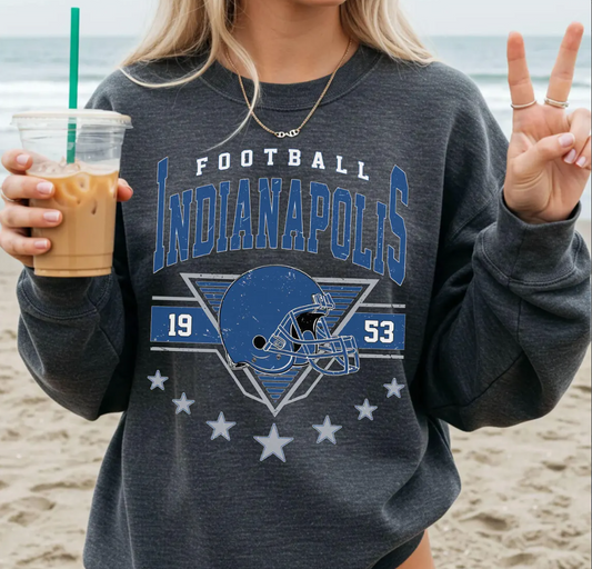 Vintage 90s Style Indianapolis Football Sweatshirt, Game Day, Indianapolis Team Football Shirt, Sunday Indianapolis, Indianapolis Football