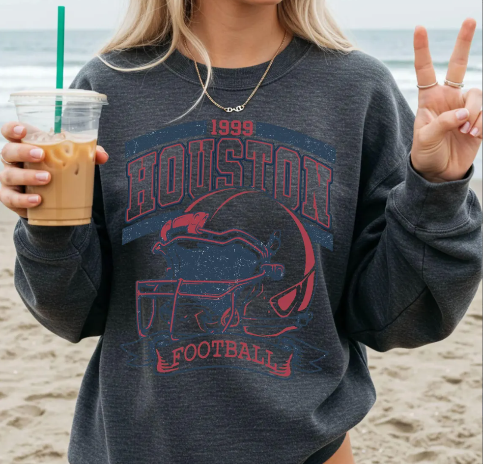 Vintage 90s Retro Style Houston Texans Football, 90s Bootleg, T Shirt Retro Style Sweatshirt Crewneck, Vintage style Houston Texans fan