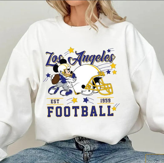 Vintage Los Angeles Football Sweatshirt, Retro Cartoon Graphic Pullover, 90s Style Sports Fan Sweater, Unisex Cozyt Crewneck, Football shir