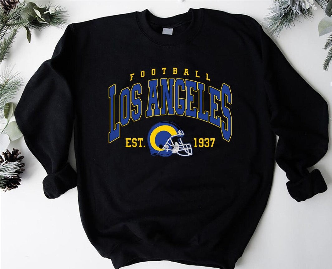 Los Angeles Football Shirt: Sunday Crewneck Sweatshirt, Comfort Colors Retro Game Day Tee