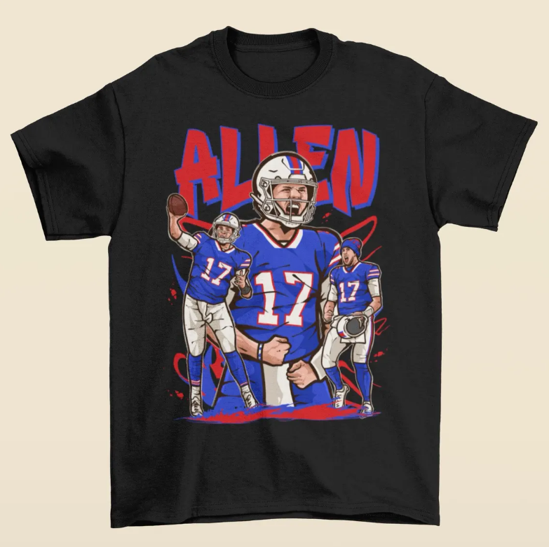 Josh Allen Cartoon Style Buffalo T-Shirt