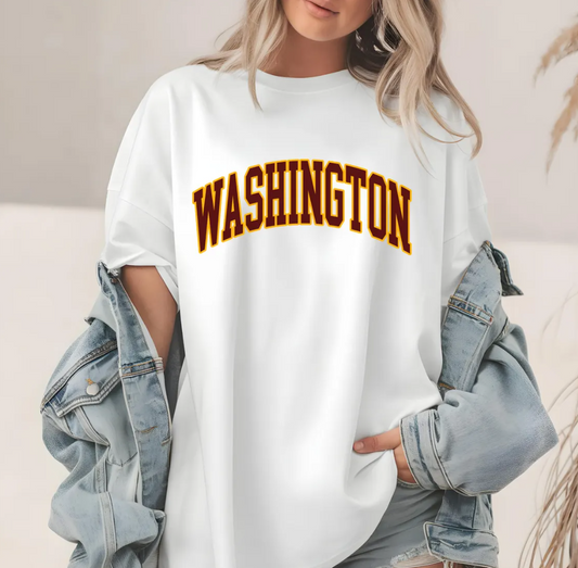 Washington Football T Shirt, District of Columbia DC Tee, City Pride Top, Souvenir Gift, Travel Vacation