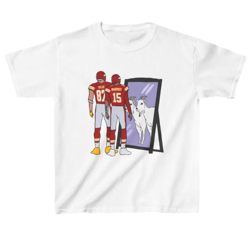 Youth T-Shirt Travis Kelce and Patrick Mahomes Mirror GOATs Tee Kids