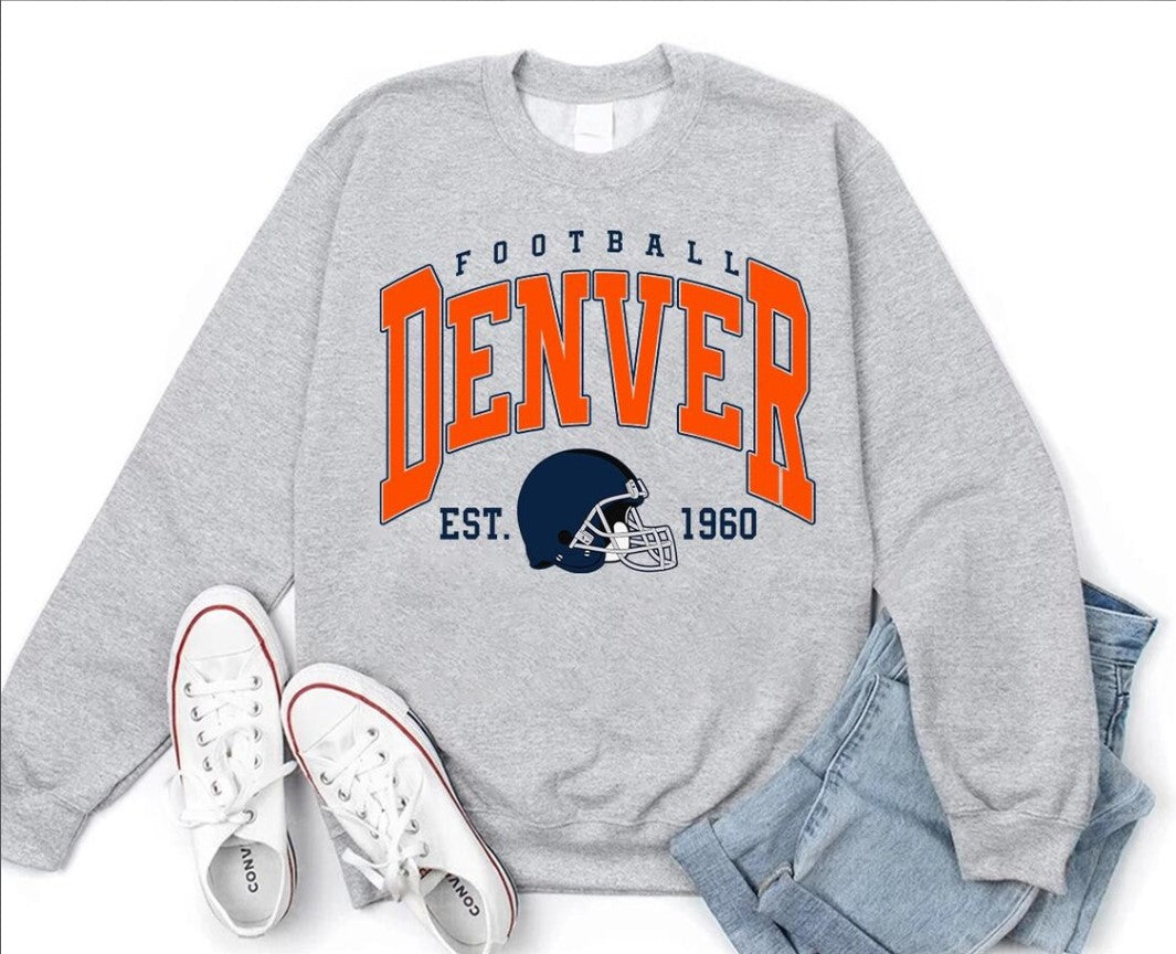 Denver Football Sweatshirt, Comfort Colors Retro Game Day Tee