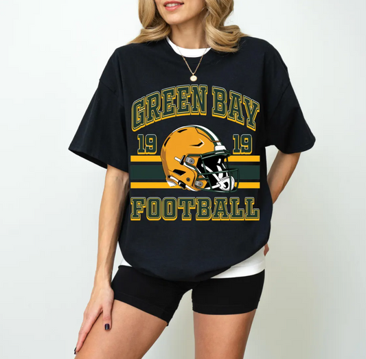 Green Bay Football T-Shirt Sweatshirt, Comfort Colors Green Bay, Football Helmet Tee, Gift for Packers Fan, Packers Football Gear