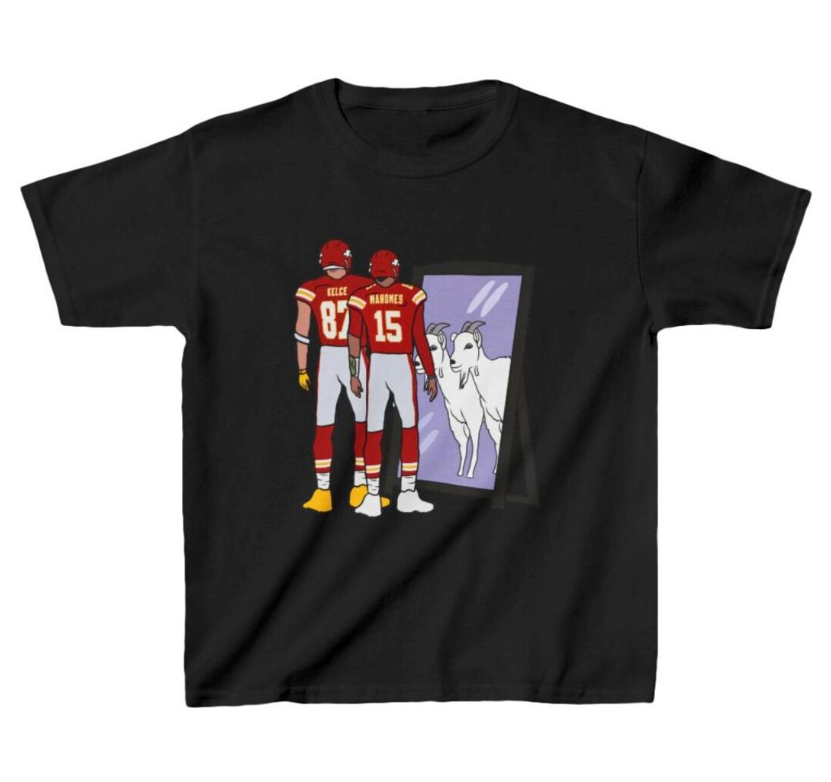 Youth T-Shirt Travis Kelce and Patrick Mahomes Mirror GOATs Tee Kids