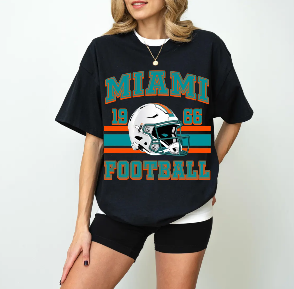 Unisex Miami Football Crewneck, Retro Miami Dolphins tshirt, Miami Football Clothing