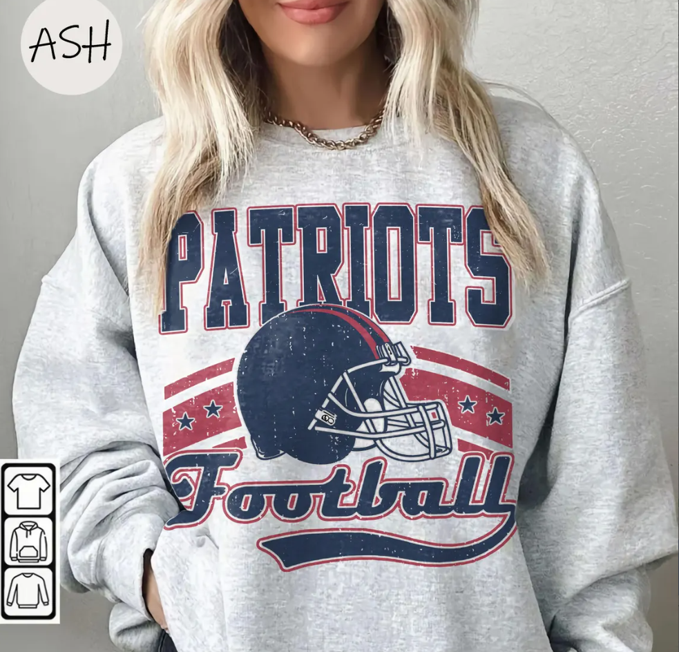 Vintage 90s StyleNew England Football Vintage Patriot Sweatshirt The Pats T-Shirt, Vintage New England Fan Gift Crewneck, Patriot Fans Gift
