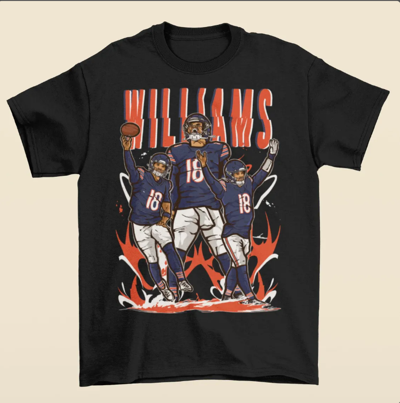 Caleb Williams Cartoon Style Chicago Football T-Shirt