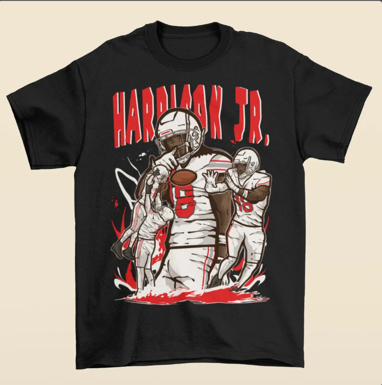 Marvin Harrison Jr. Cartoon Style Arizona Football T-Shirt