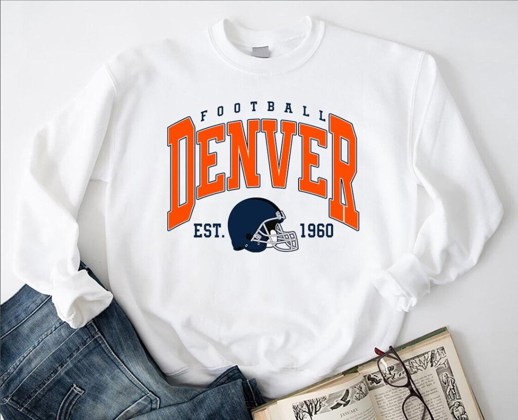 Denver Football Sweatshirt, Comfort Colors Retro Game Day Tee