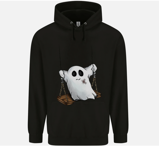 a Ghost on a Swing Halloween Funny Spirit Mens