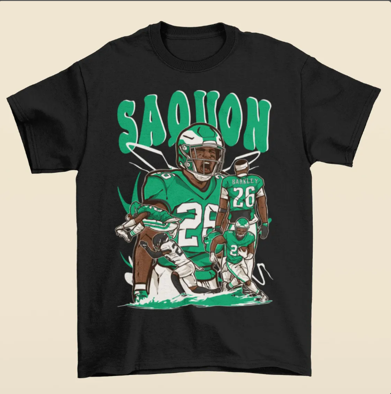 Saquon Barkley Cartoon Style T-Shirt