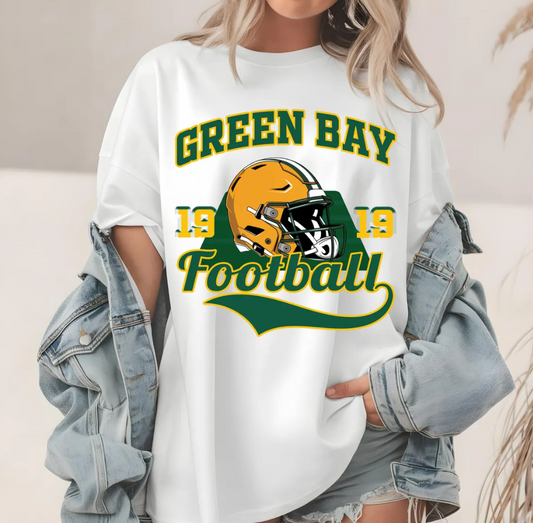 Green Bay Footbal T-Shirt, Vintage Helmet, 1919, Team Apparel, Fan Gear, Gift for Football Fan