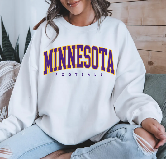 Comfort Colors Minnesota Football SWEATSHIRT, Game Day Apparel, Minnesota Vikings Tee, Fan Gear, Team Pride, Gift for Football Fans