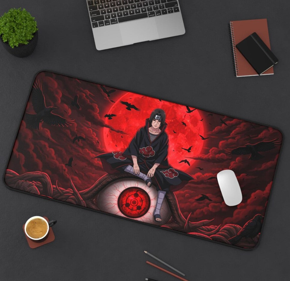 Itachi Desk Mat: Naruto Uchiha Mouse Pad, Anime Gaming Desk Mat, Akatsuki Desk Decor, Anime Fan Merchandise Gift, Choose Size