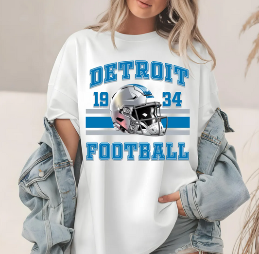 Detroit Football T Shirt Comfort Colors, Detroit Lions Sweatshirt, American Football Apparel, Vintage Style, Sportswear Gift, Fan Gear