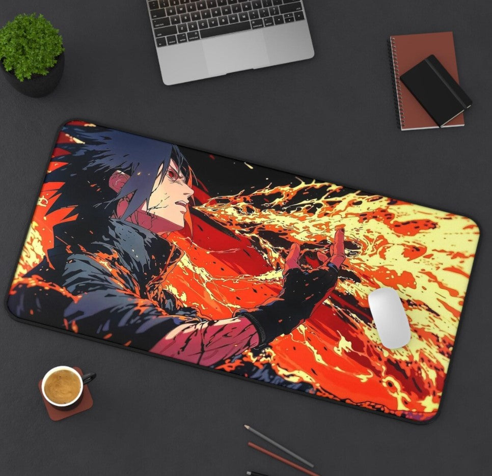 Anime Naruto Sasuke Desk Mat, Mouse Pad, Gamer Gift, Anime Fan, Choose Size