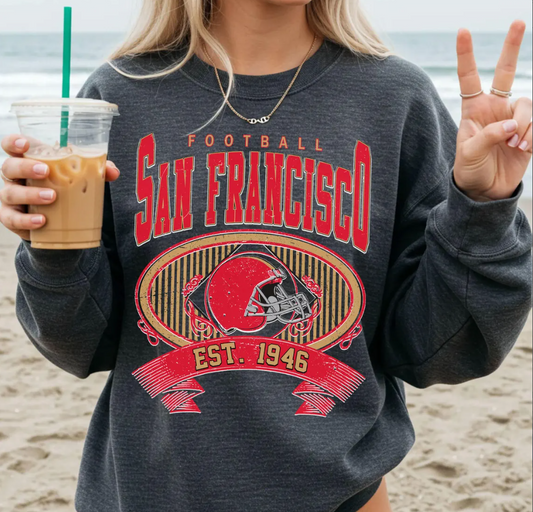Vintage 90s San Francisco Football 49ers Vintage Sweatshirt TShirt, San Francisco Football Tshirt, San Francisco Football Crewneck