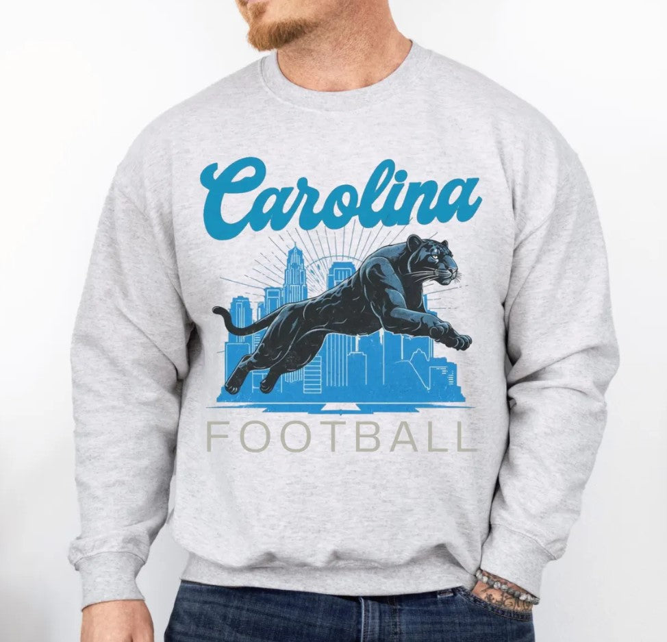 Carolina Football Sweatshirt - Vintage Football Crewneck - Unisex Football Apparel - Panthers Sweatshirt