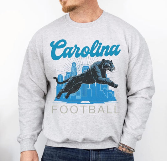 Carolina Football Sweatshirt - Vintage Football Crewneck - Unisex Football Apparel - Panthers Sweatshirt