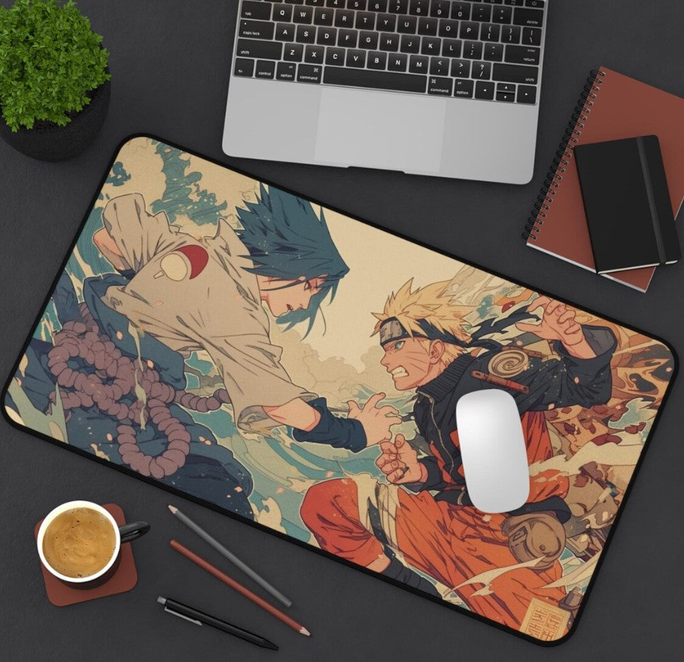 Anime Naruto x Sasuke Desk Mat, Mouse Pad, Gamer Gift. Anime Fan, Choose Size