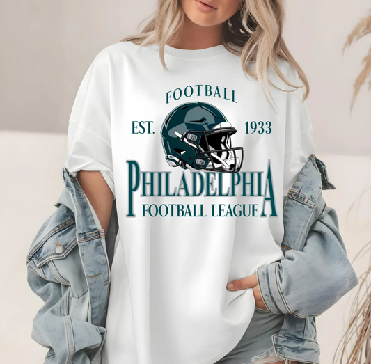 Philadelphia Football T-Shirt, Philadelphia , Est 1933, Football League, Fan Apparel, Team Spirit, Sports Tee