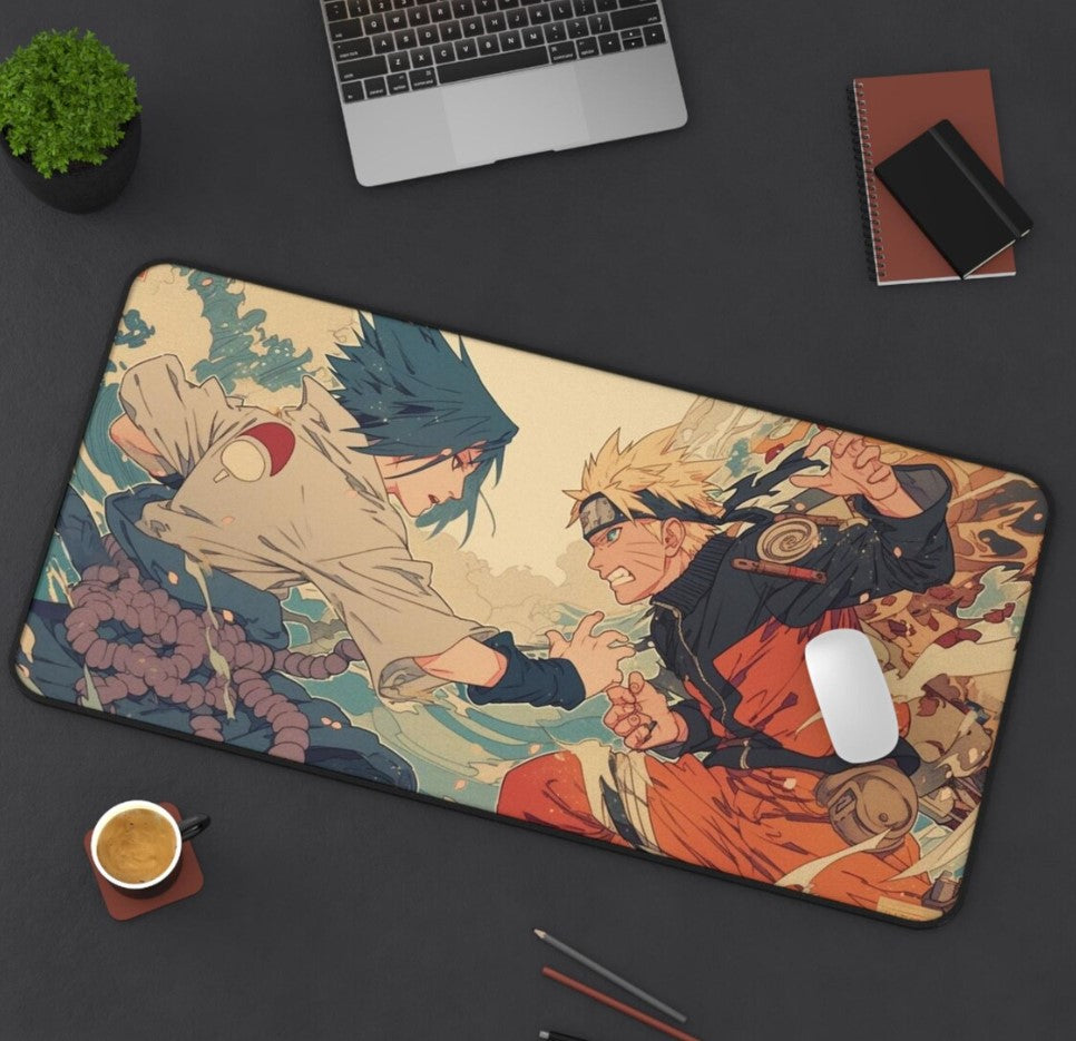 Anime Naruto x Sasuke Desk Mat, Mouse Pad, Gamer Gift. Anime Fan, Choose Size