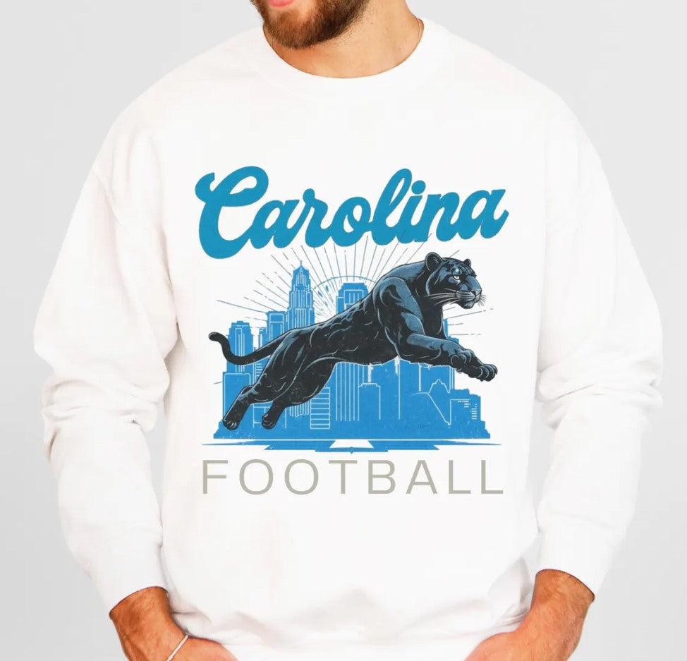 Carolina Football Sweatshirt - Vintage Football Crewneck - Unisex Football Apparel - Panthers Sweatshirt