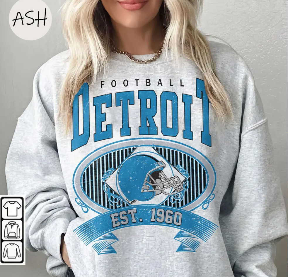 Vintage 90s Detroit Football Comfort Colors Vintage Style T-Shirt Detroit Football Tee Detroit Shirt Detroit Sweater Sunday Football