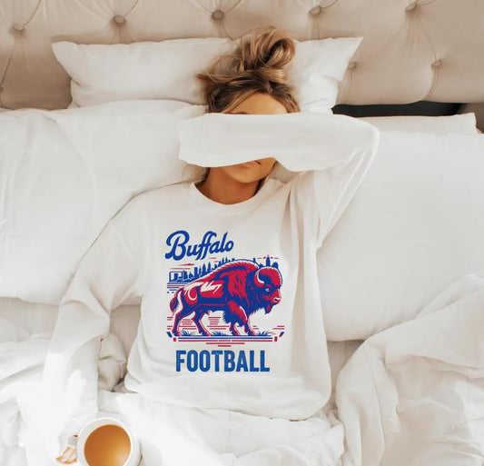 Buffalo Football Sweatshirt - Retro Gameday Crewneck for Fans - Football Gear - Football Pullover